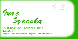 imre szecska business card